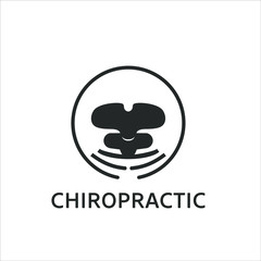 simple circle chiropractic therapy vector template for medical logo design inspiration