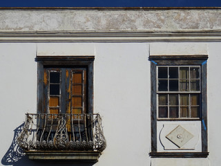 Traditional colonial house with beautiful balcony. North of La Palma Island. Canary Islands. Spain.