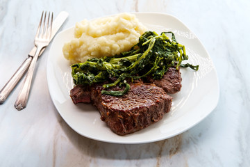Fried Steak Mashed Potatoes