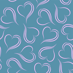 pastel blue heart pattern with light pink hearts