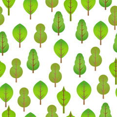 Seamless pattern from green trees. Ecological concept and environment conservation. Vector illustration.