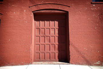 Old brick building and door