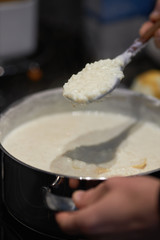 Cooking rice pudding