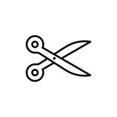 simple icon of a scissors with outline style design