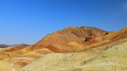 Returning-Sail-in-the-Sunset landform E.side from the sightseeing road. Zhangye-Danxia-Qicai Scenic Spot-Gansu-China-0814