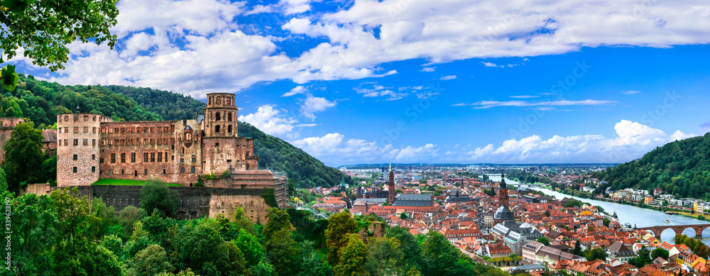 Sticker Heidelberg one of the most beautiful cities in Germany over Neckar river