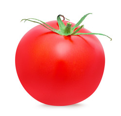 Fresh tomato isolated on white background with clipping path