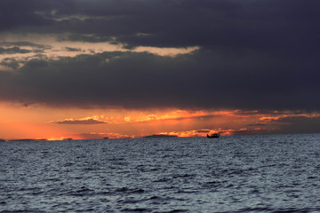 Sunset Titicaca Lake