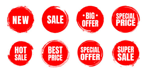 Set of sale tag tags. Grunge stamps, badges and banners. Premium quality guarantee, best seller, best choice, sale, special offer. Banners and stickers.