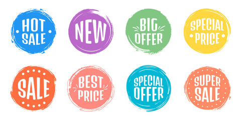 Set of sale tag tags. Grunge stamps, badges and banners. Premium quality guarantee, best seller, best choice, sale, special offer. Banners and stickers.