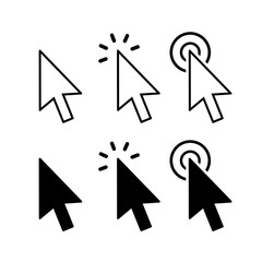 Cursor icons set, click icon vector design