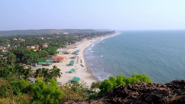 View to Arambol beach from the hill, Goa