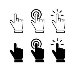 Hand Cursor icons set, click icon vector design