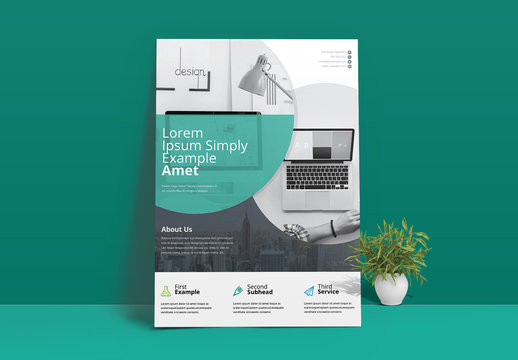 Creative Minimal Flyer Layout with Circle