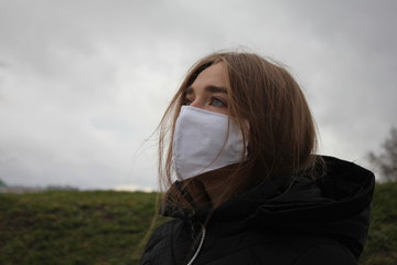 Masked girl covid virus virus protection