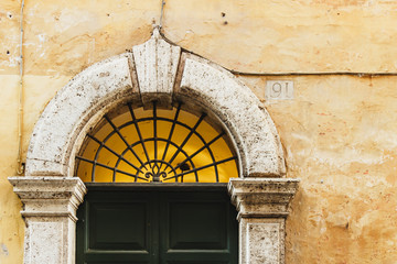 Nice yellow vintage facade of the city of rome