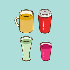 doodle art vector drinks
