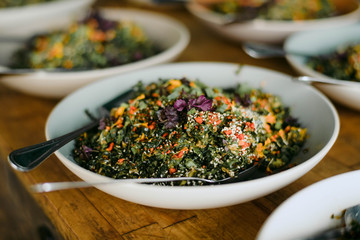 Beautiful Kale Salad in Bowl 