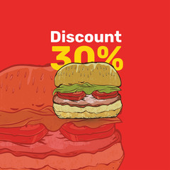 hamburger instagram ads banner vector