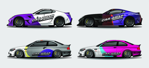 Car wrap graphic racing abstract strip and background for car wrap and vinyl sticker - Vector  © talentelfino