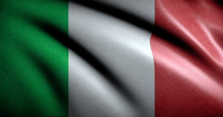 National flag of Italy waving on the wind