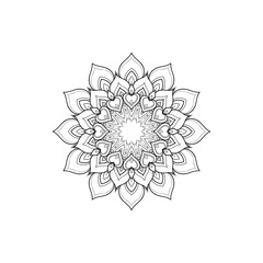 Ethnic round Mandala ornament isolated on white background. Henna tattoo design. Vector illustration