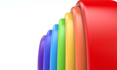 colourful rainbow spectrum 3d rendering