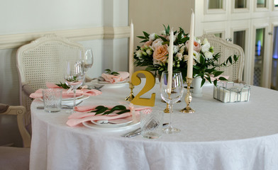 table appointments for wedding in restaurant
