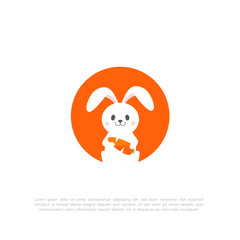 Rabbit Logo Template for application or website. Business Logo Vector Illustration.