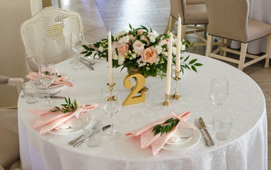 table appointments for wedding in restaurant
