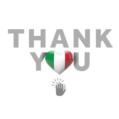Thank you message with Italy flag heart. 3D Render