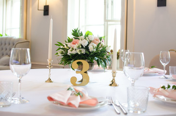 table appointments for wedding in restaurant