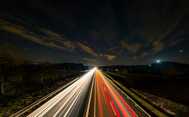 Perspective of a highway while cars passed