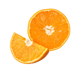 Orange slice isolated on white. Orange fruit.