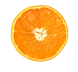 Orange slice isolated on white. Orange fruit.