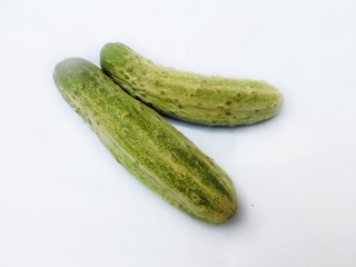Vegetable cucumber in isolated white background.