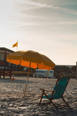 lounge chairs on the beach