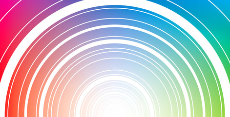 Color arcs half circle with blended colors. Abstract rainbow gradient with concentric circles