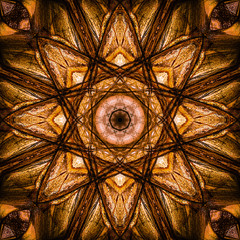 Abstract Mosaic Background ilustration, symmetrical kaleidoscope pattern, geometric mandala graphic design - 339642317