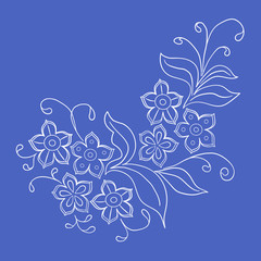 floral background with outline flower