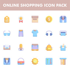 Online shopping icon pack isolated on white background. for your web site design, logo, app, UI. Vector graphics illustration and editable stroke. EPS 10.