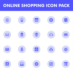 Online shopping icon pack isolated on white background. for your web site design, logo, app, UI. Vector graphics illustration and editable stroke. EPS 10.