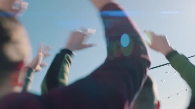concert on the roof on the background of the city