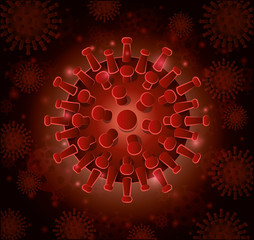 red covid 19 virus vector design