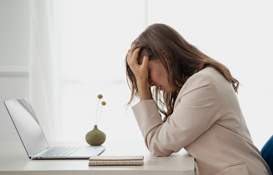 Stressed out working woman