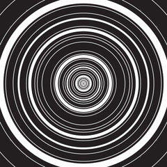 Black and white circular pattern with concentric circles. Centered symmetric circle.