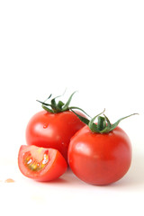 Mini panicle tomatoes on white background