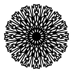 Abstract mandala on white background. Greeting Card, Invitation, Tattoo. Anti-Stress Therapy Pattern.