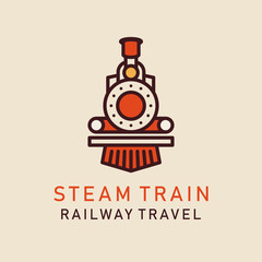 Flat image of retro steam train