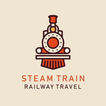 Flat image of retro steam train